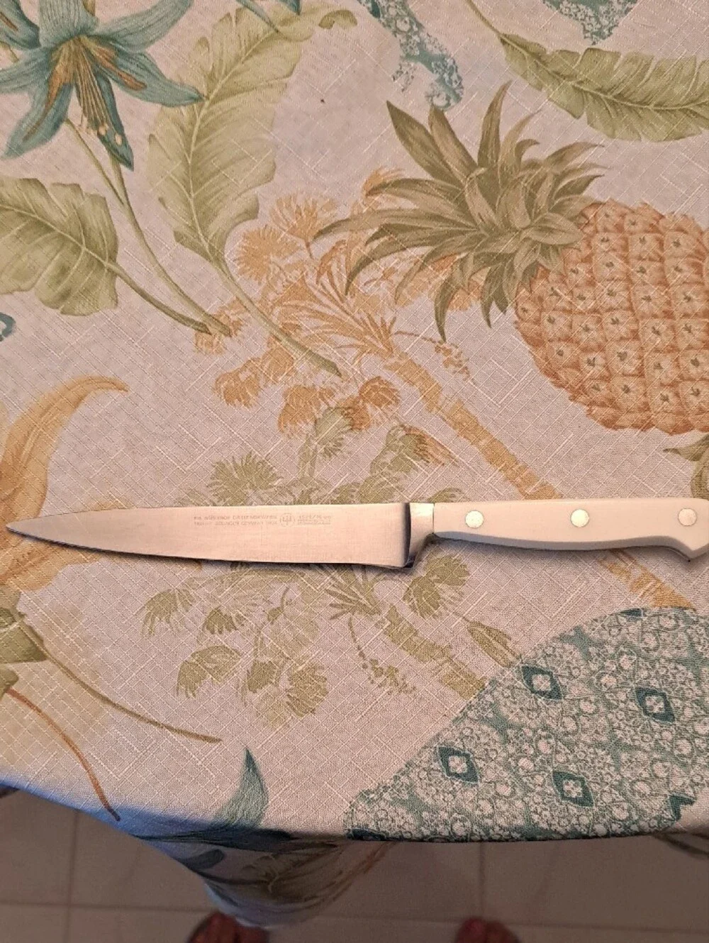 Wusthof TRIDENT (German) White Handle Knife Set with Wooden Block